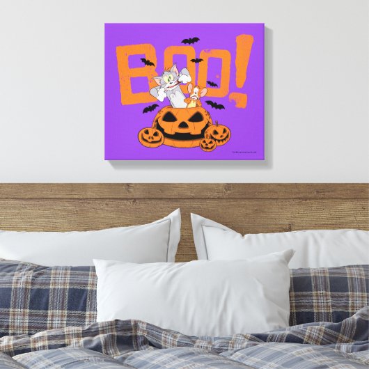 Tom & Jerry | Happy Halloween Boo Canvas Afdruk (Insitu (Slaapkamer))