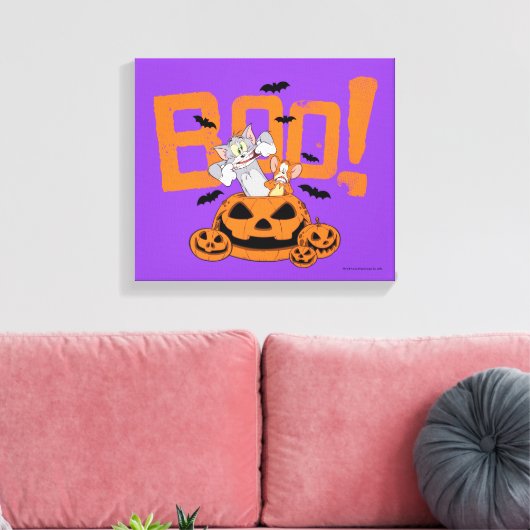 Tom & Jerry | Happy Halloween Boo Canvas Afdruk (Insitu (Woonkamer))