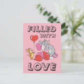 Tom & Jerry Inflate Valentijn Heart Balloons Feestdagenkaart (Staand voorkant)