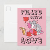 Tom & Jerry Inflate Valentijn Heart Balloons Feestdagenkaart (Voorkant / Achterkant)