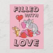 Tom & Jerry Inflate Valentijn Heart Balloons Feestdagenkaart (Voorkant)