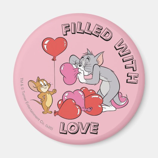 Tom & Jerry Inflate Valentijn Heart Balloons Magneet (Voorkant)