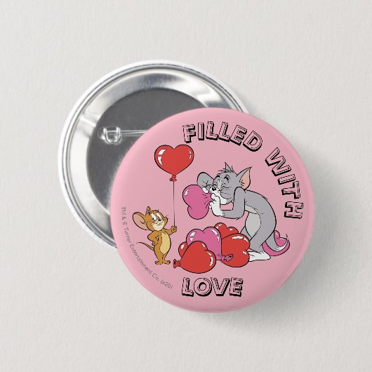 Tom & Jerry Inflate Valentijn Heart Balloons Ronde Button 5,7 Cm (Voorkant /achterkant)