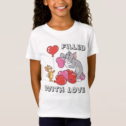 Tom & Jerry Inflate Valentijn Heart Balloons T-shirt (Voorkant)