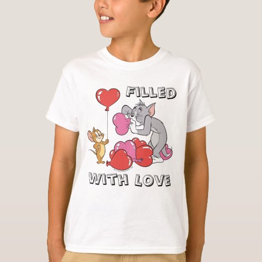 Tom & Jerry Inflate Valentijn Heart Balloons T-shirt (Voorkant)