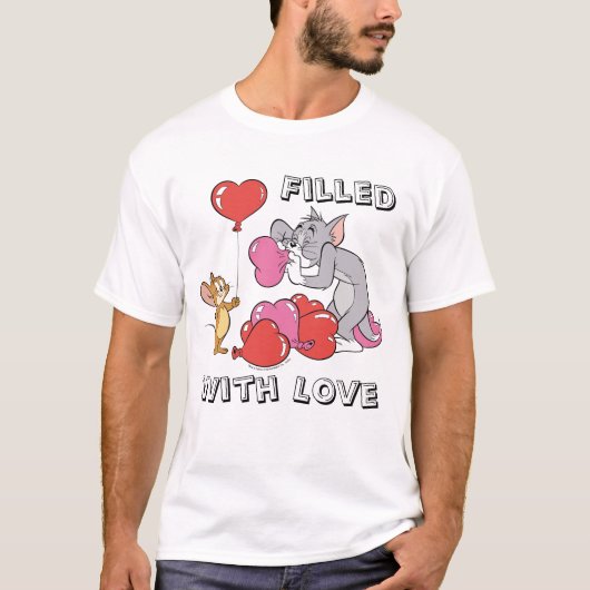 Tom & Jerry Inflate Valentijn Heart Balloons T-shirt (Voorkant)