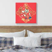 Tom & Jerry Lighting Firecrackers Canvas Afdruk (Insitu (Slaapkamer))