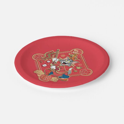 Tom & Jerry Lighting Firecrackers Papieren Bordje (Gekanteld)