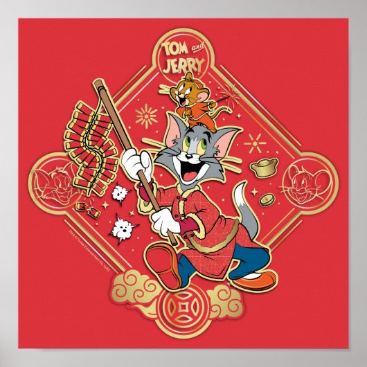 Tom & Jerry Lighting Firecrackers Poster (Voorkant)