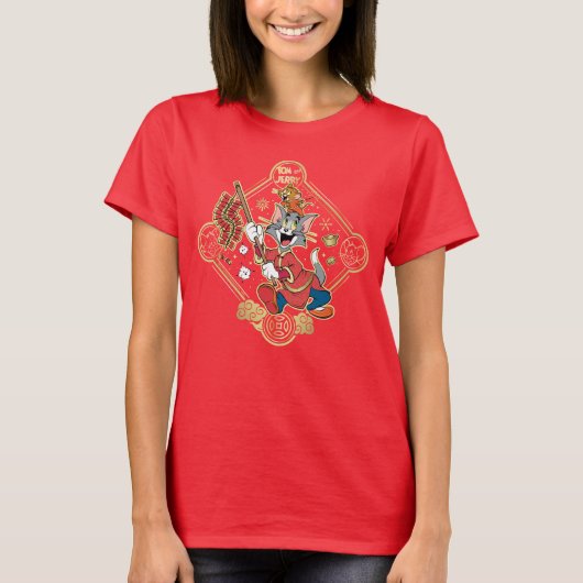 Tom & Jerry Lighting Firecrackers T-shirt (Voorkant)