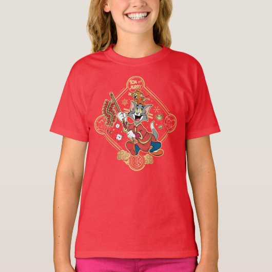 Tom & Jerry Lighting Firecrackers T-shirt (Voorkant)