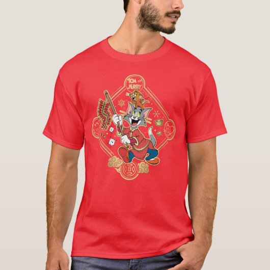 Tom & Jerry Lighting Firecrackers T-shirt (Voorkant)