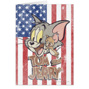 Tom & Jerry met Amerikaanse vlag