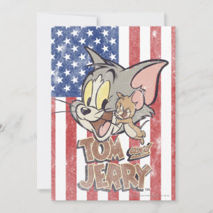 Tom & Jerry met Amerikaanse vlag