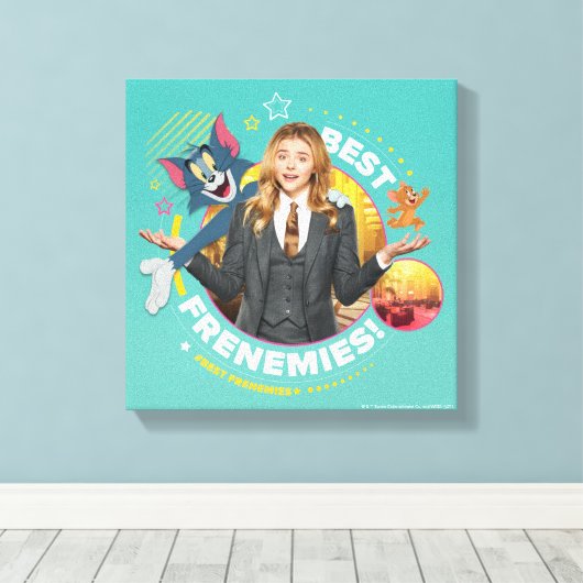 Tom & Jerry met Kayla - Beste vrienden Canvas Afdruk (Insitu (Houten vloer))