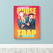 Tom & Jerry met Kayla en Terrance - Muisvanger Canvas Afdruk (Insitu (Houten vloer))