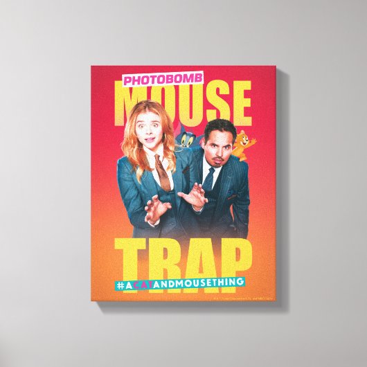 Tom & Jerry met Kayla en Terrance - Muisvanger Canvas Afdruk (Voorkant)