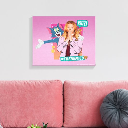 Tom & Jerry met Kayla - Frenemies Canvas Afdruk (Insitu (Woonkamer))