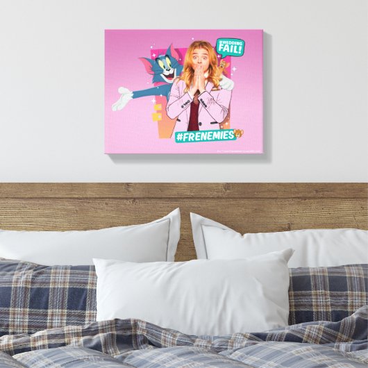 Tom & Jerry met Kayla - Frenemies Canvas Afdruk (Insitu (Slaapkamer))