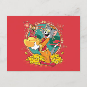 Tom & Jerry New Years Red Envelope Feestdagenkaart