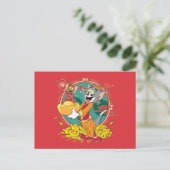 Tom & Jerry New Years Red Envelope Feestdagenkaart (Staand voorkant)