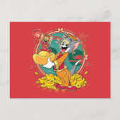 Tom & Jerry New Years Red Envelope Feestdagenkaart (Voorkant)
