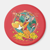 Tom & Jerry New Years Red Envelope Magneet (Voorkant)