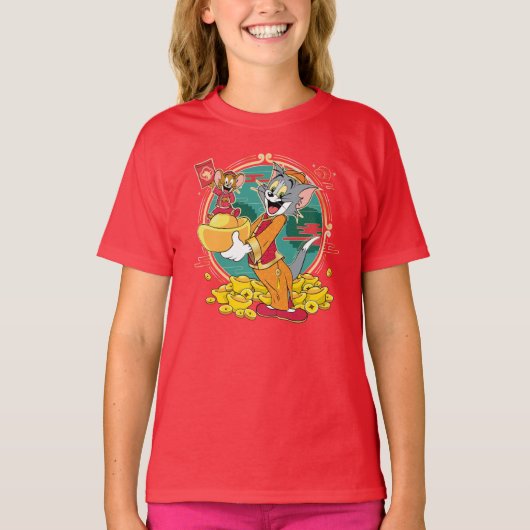 Tom & Jerry New Years Red Envelope T-shirt (Voorkant)