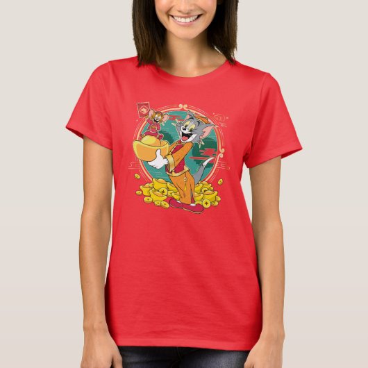 Tom & Jerry New Years Red Envelope T-shirt (Voorkant)