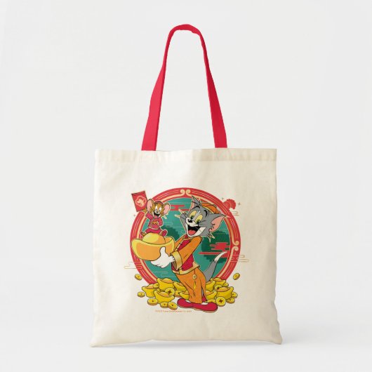 Tom & Jerry New Years Red Envelope Tote Bag (Voorkant)