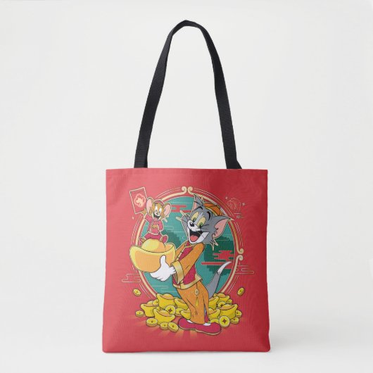 Tom & Jerry New Years Red Envelope Tote Bag (Voorkant)