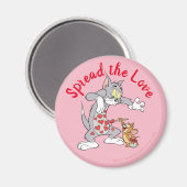 Tom & Jerry Painting Valentijn Hearts Magneet (Voorkant / Achterkant)