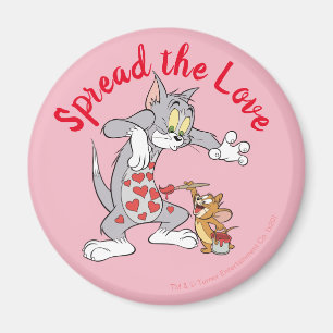 Tom & Jerry Painting Valentijn Hearts Magneet