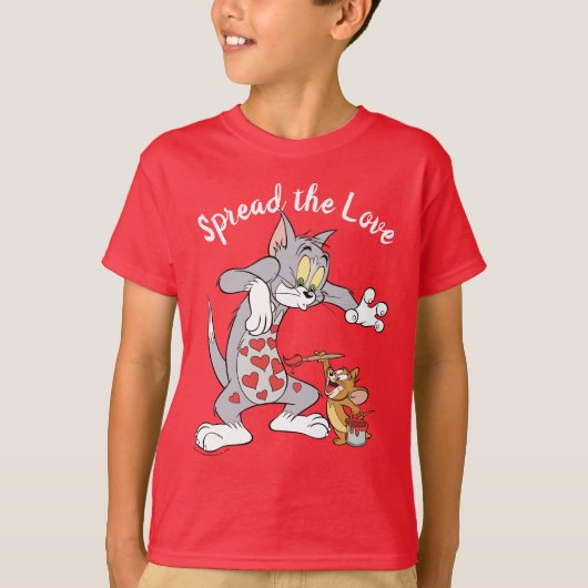 Tom & Jerry Painting Valentijn Hearts T-shirt (Voorkant)