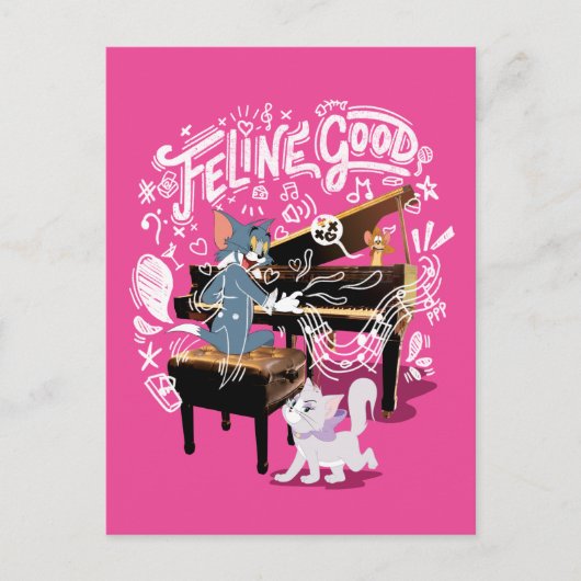 Tom & Jerry Play Piano - Feline Good Briefkaart (Voorkant)