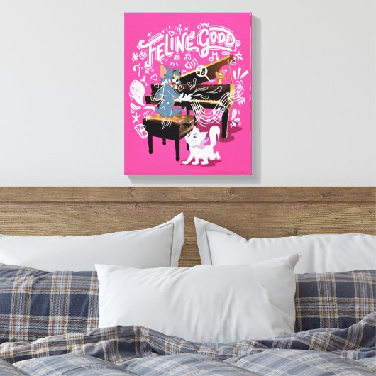 Tom & Jerry Play Piano - Feline Good Canvas Afdruk (Insitu (Slaapkamer))