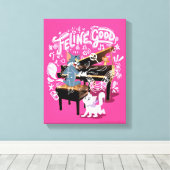 Tom & Jerry Play Piano - Feline Good Canvas Afdruk (Insitu (Houten vloer))