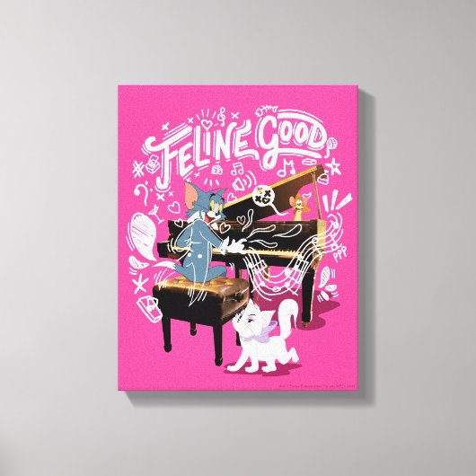 Tom & Jerry Play Piano - Feline Good Canvas Afdruk (Voorkant)