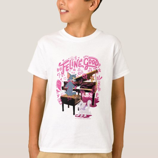 Tom & Jerry Play Piano - Feline Good T-shirt (Voorkant)