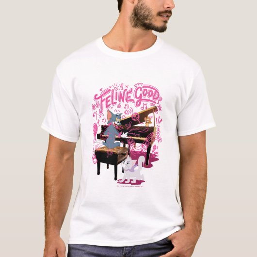 Tom & Jerry Play Piano - Feline Good T-shirt (Voorkant)
