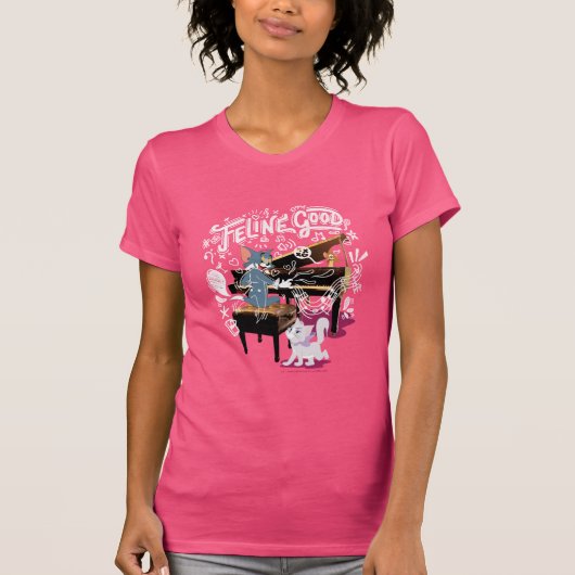 Tom & Jerry Play Piano - Feline Good T-shirt (Voorkant)
