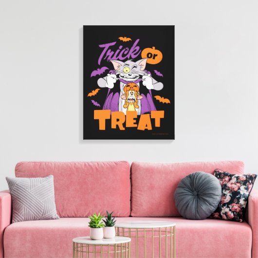 Tom & Jerry | Trick or treat Canvas Afdruk (Insitu (Woonkamer))