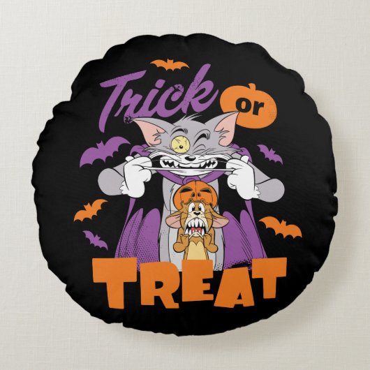 Tom & Jerry | Trick or treat Rond Kussen (Voorkant)