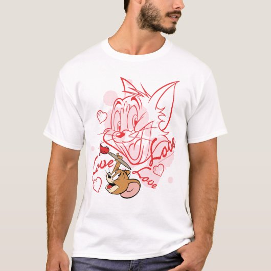Tom & Jerry Valentijn Painting T-shirt (Voorkant)