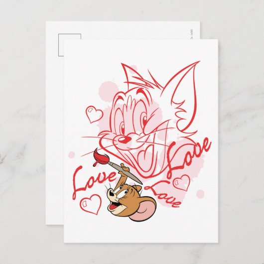 Tom & Jerry Valentijn schilderen Feestdagenkaart (Voorkant / Achterkant)