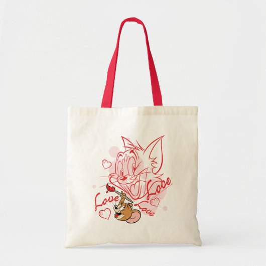 Tom & Jerry Valentijnschilderij Tote Bag (Voorkant)