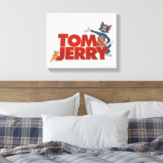 Tom & Jerry with Movie Logo Canvas Afdruk (Insitu (Slaapkamer))