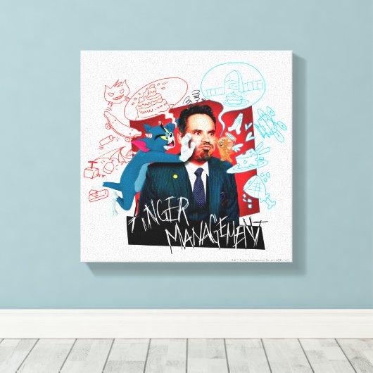 Tom & Jerry with Terrance - Anger Management Canvas Afdruk (Insitu (Houten vloer))