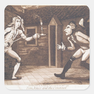 Tom Jones en het Centinel, 1799 Vierkante Sticker
