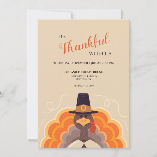 Tom Kalkoen Thanksgiving Uitnodiging (Voorkant)
